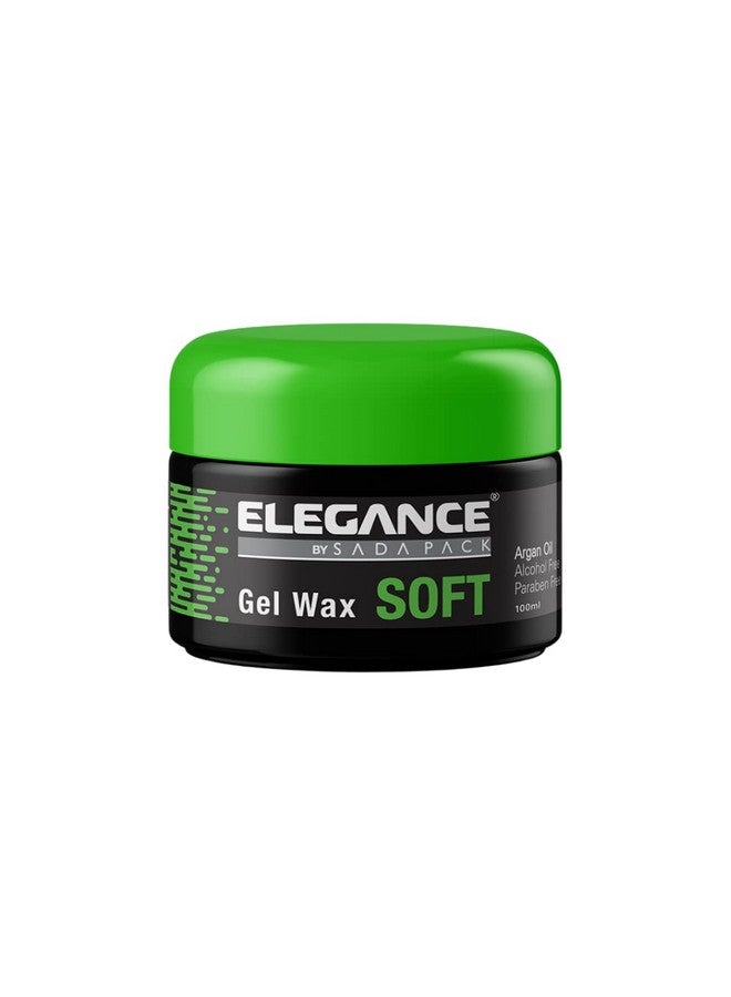 Elegance Soft Wax 3.38 Oz Soft Hold Hair Styling Wax Clear Texture With Moisturizing Argan Oil Natural Look