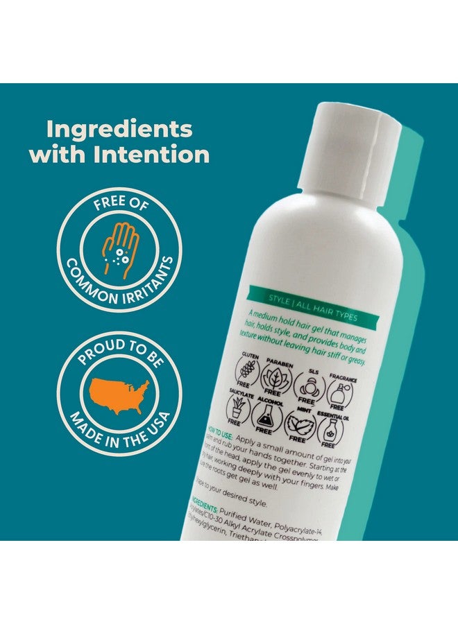 Lightweight Hair Styling Gel Hypoallergenic Fragrance Free For Edge Control To Tame Frizz With Medium Hold (8 Fl Oz Pack Of 2)