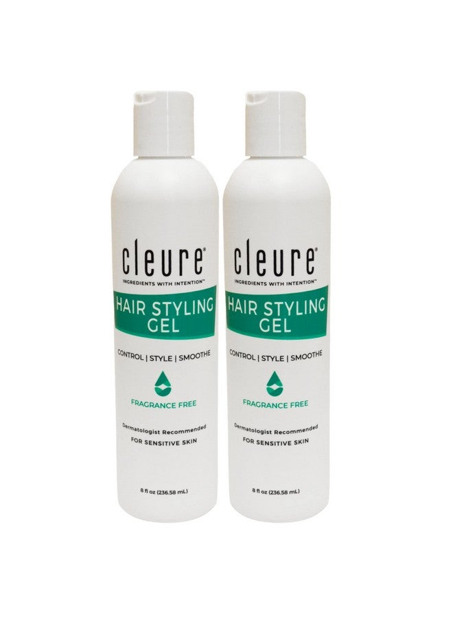 Lightweight Hair Styling Gel Hypoallergenic Fragrance Free For Edge Control To Tame Frizz With Medium Hold (8 Fl Oz Pack Of 2)
