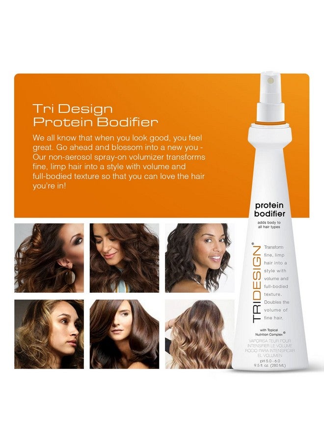 Tri Design Protein Bodifier Volumizing Hairspray For Fullbodied Texture Ideal For All Hair Types Nourishes And Enhances Hair For Lift And Body To Fine Thin Or Limp Hair 9.5 Oz