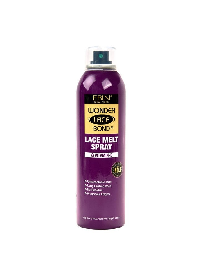 Wonder Lace Melt Aerosol Spray Preserves Edges & Undetectable Lace Long Lasting Hold No Residue Vitamin E + Biotin Infused (180Ml. 6.08Oz)