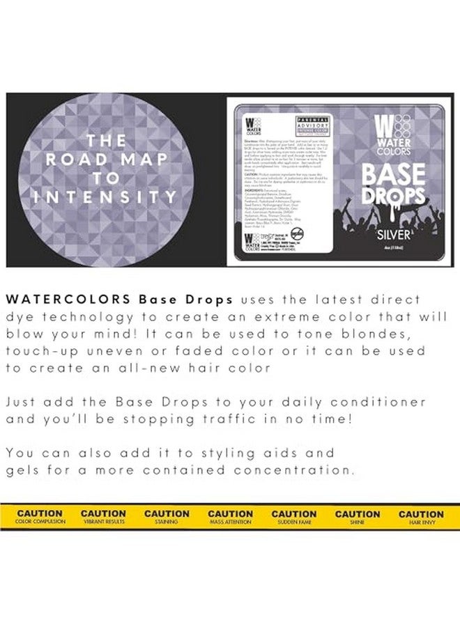 Base Drops Waterbased Formula With Nanopigments For Ultimate Versatility In Fashion Color Maintenance Silver 4 Oz