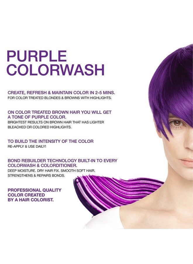 Viral Purple Colorwash Color Depositing Shampoo With Bondfix Bond Rebuilder Semi Permanent Hair Colour Glaze Vegan Hair Dye Maintains And Refreshes Bold Purple Color