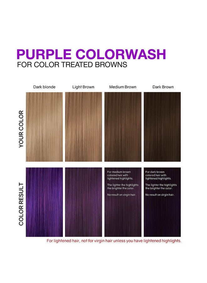 Viral Purple Colorwash Color Depositing Shampoo With Bondfix Bond Rebuilder Semi Permanent Hair Colour Glaze Vegan Hair Dye Maintains And Refreshes Bold Purple Color