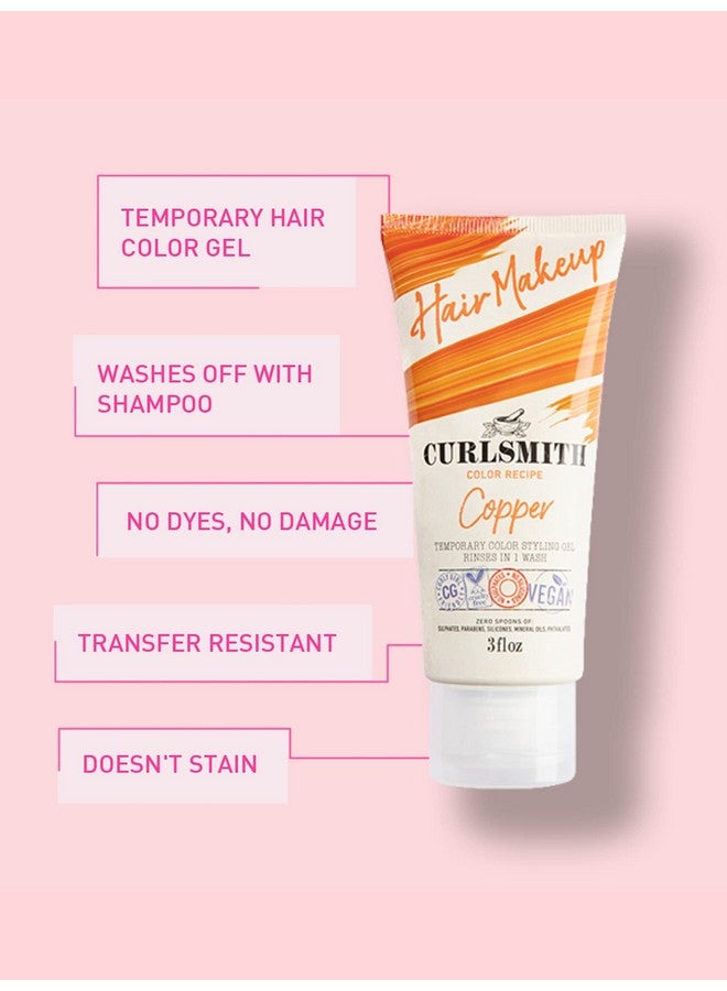 Hair Makeup Vegan Temporary Hair Color And Styling Gel (Copper 3Fl.Oz)…