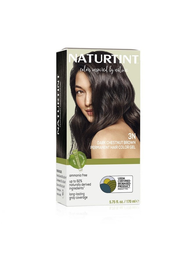 Permanent Hair Color 3N Dark Chestnut Brown (Pack Of 1) Ammonia Free Vegan Cruelty Free Up To 100% Gray Coverage Long Lasting Results