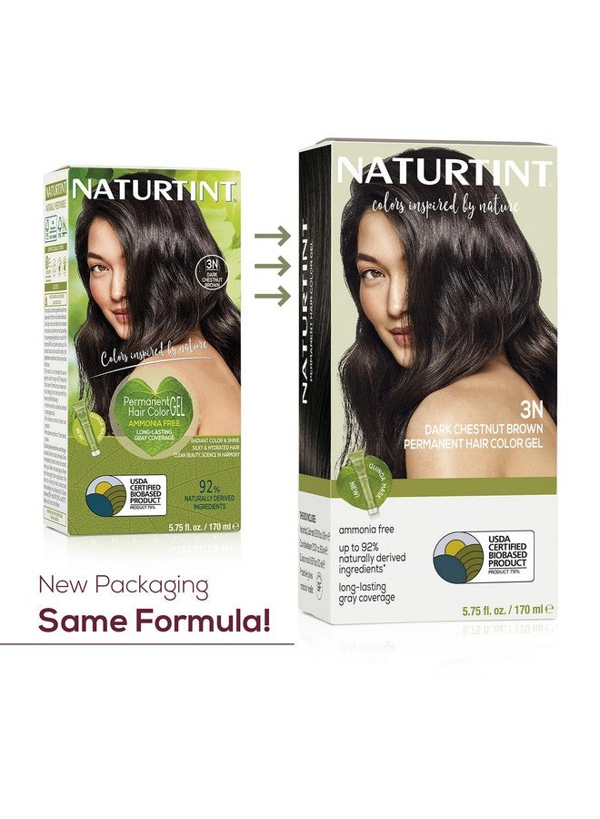 Permanent Hair Color 3N Dark Chestnut Brown (Pack Of 1) Ammonia Free Vegan Cruelty Free Up To 100% Gray Coverage Long Lasting Results