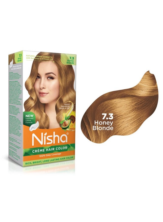 Creme Hair Color Honey Blonde 150G Pack Of 2, Permanent Hair Colour With Natural Henna Extracts, 100% Grey Coverage, Long Lasting Hair Color For Women & Men