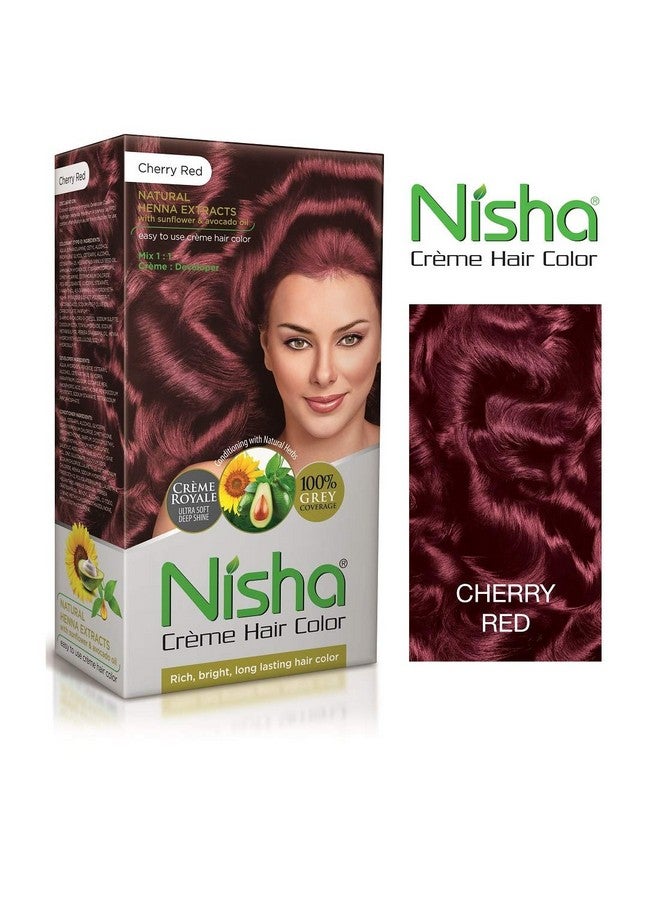 Long Lasting Cherry Red Cream Hair Color For Women And Men Hair Color Crème With Natural Herbs 100% Grey Coverage Hair Color Pack Of 2