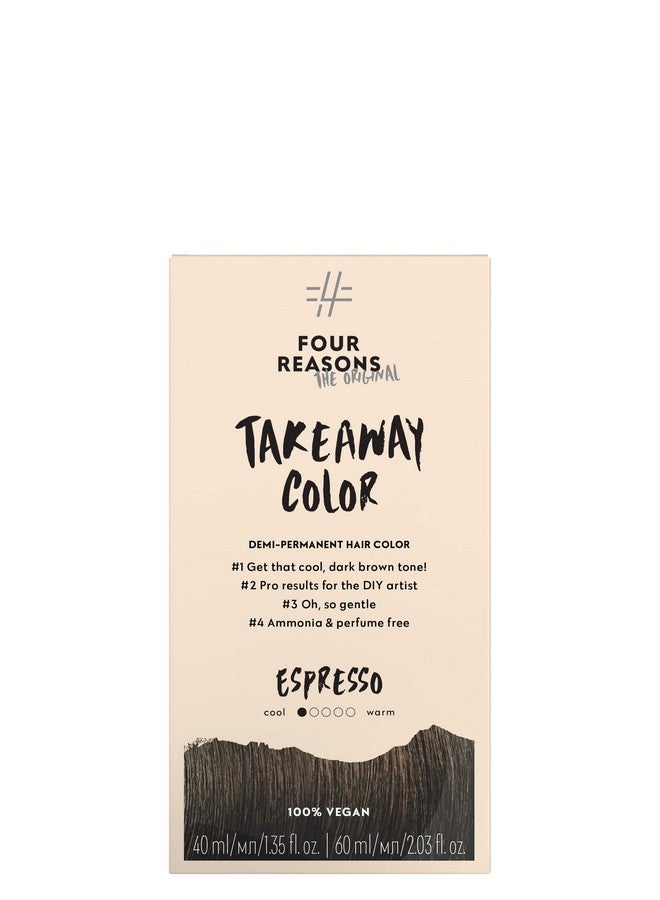 Original Takeaway Color Espresso 4.1 Cool Dark Brown Demipermanent Hair Color Ammoniafree And Fragrancefree Hair Dye 100% Vegan & Cruelty Free