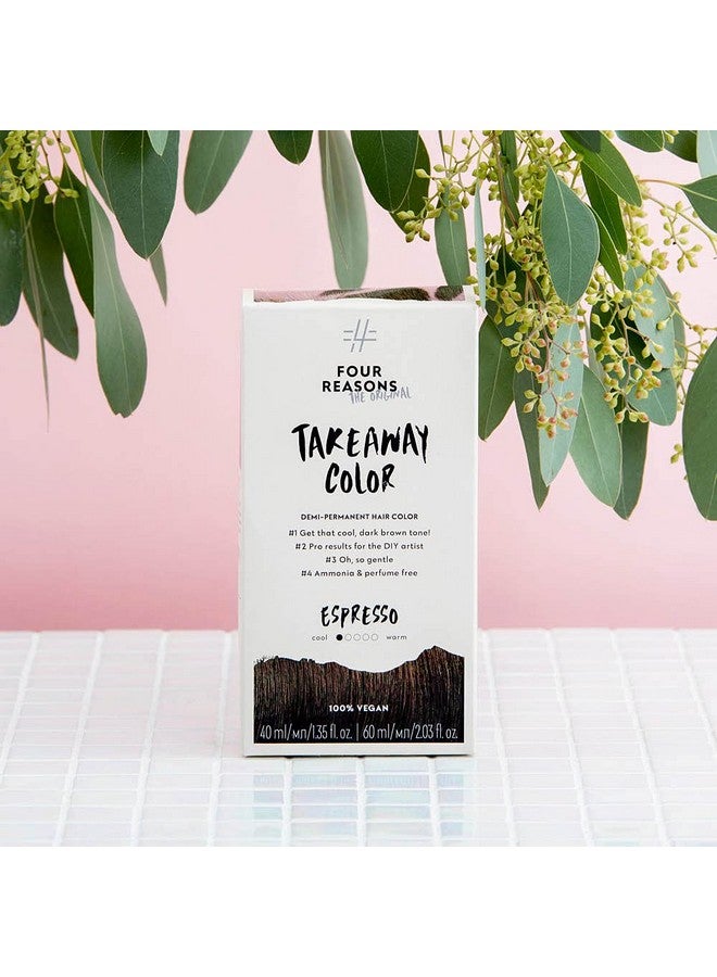 Original Takeaway Color Espresso 4.1 Cool Dark Brown Demipermanent Hair Color Ammoniafree And Fragrancefree Hair Dye 100% Vegan & Cruelty Free