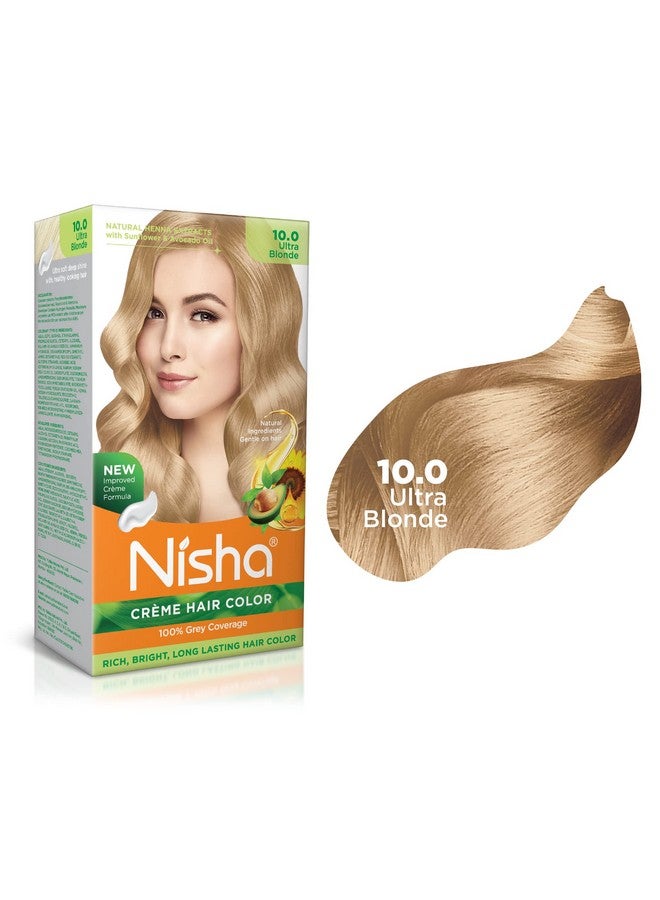 Cream Hair Color Rich Bright Long Lasting Hair Colouring For Ultra Soft Deep Shine 100% Grey Coverage Conditioning With Natural Herbs Ultra Blonde And Natural Black (Pack Of 2) …