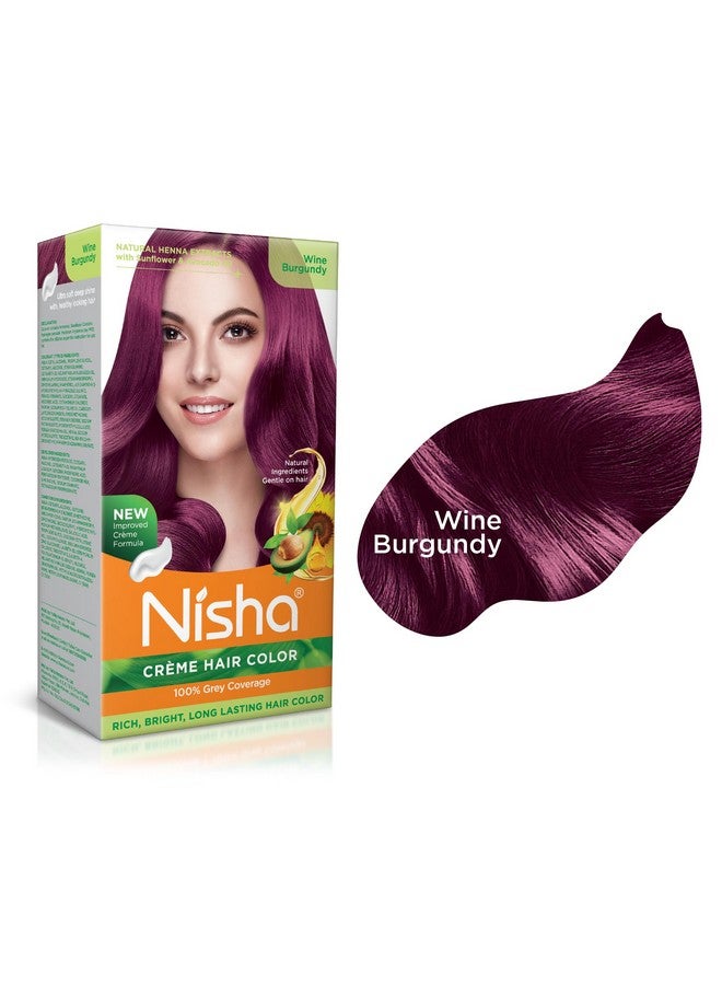 Cream Hair Color Rich Bright Long Lasting Hair Colouring For Ultra Soft Deep Shine 100% Grey Coverage Conditioning With Natural Herbs Ultra Blonde And Wine Burgundy (Pack Of 2) …