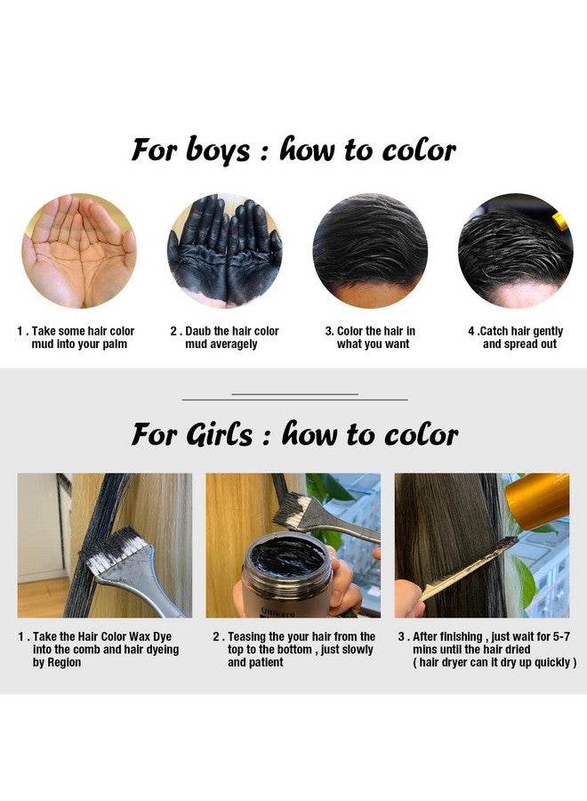 Temporary Hair Color For Kids Black Ultikare Hair Dye Natural Styling Wax Color Instant Mud Cream Gel 3.4 Fl Oz Girl Gifts Party Cosplay Diy Children'S Day