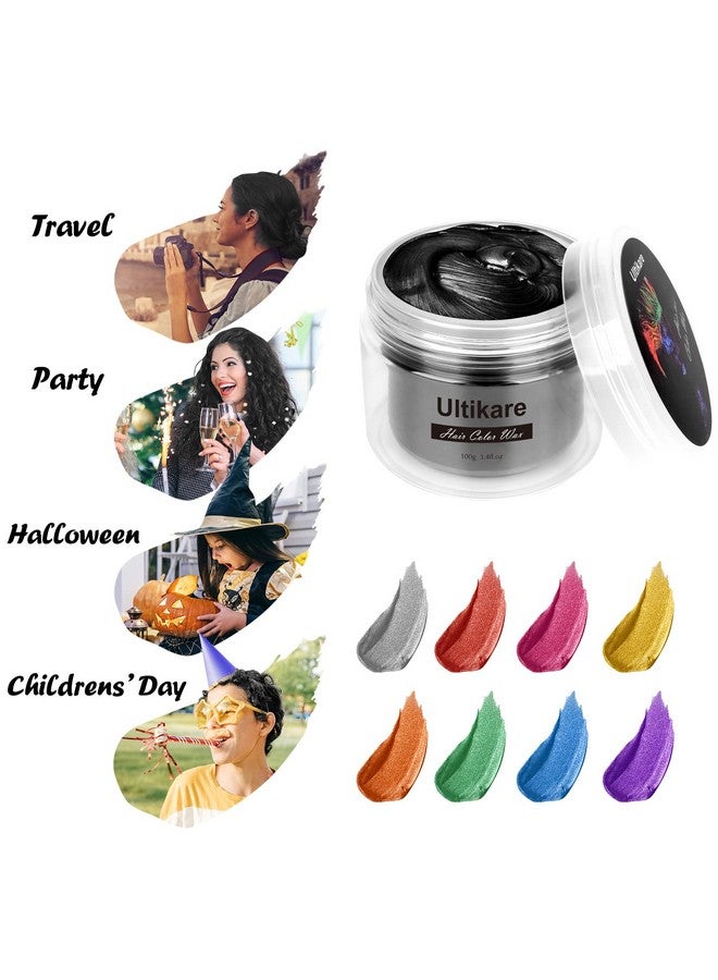Temporary Hair Color For Kids Black Ultikare Hair Dye Natural Styling Wax Color Instant Mud Cream Gel 3.4 Fl Oz Girl Gifts Party Cosplay Diy Children'S Day