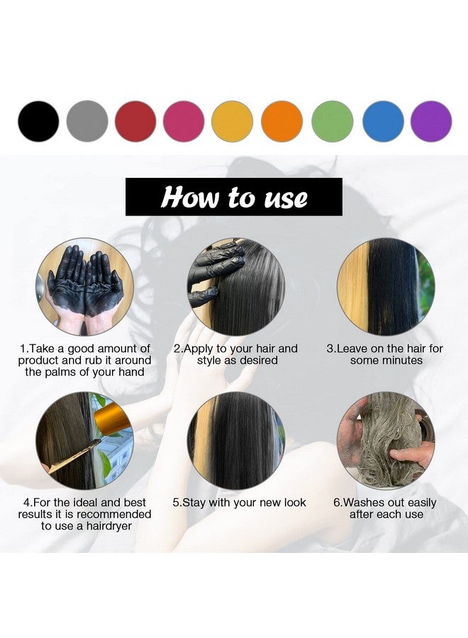 Temporary Hair Color For Kids Black Ultikare Hair Dye Natural Styling Wax Color Instant Mud Cream Gel 3.4 Fl Oz Girl Gifts Party Cosplay Diy Children'S Day