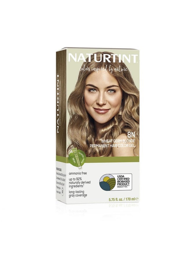 Permanent Hair Color 8N Wheat Germ Blonde (Pack Of 1) Ammonia Free Vegan Cruelty Free Up To 100% Gray Coverage Long Lasting Results