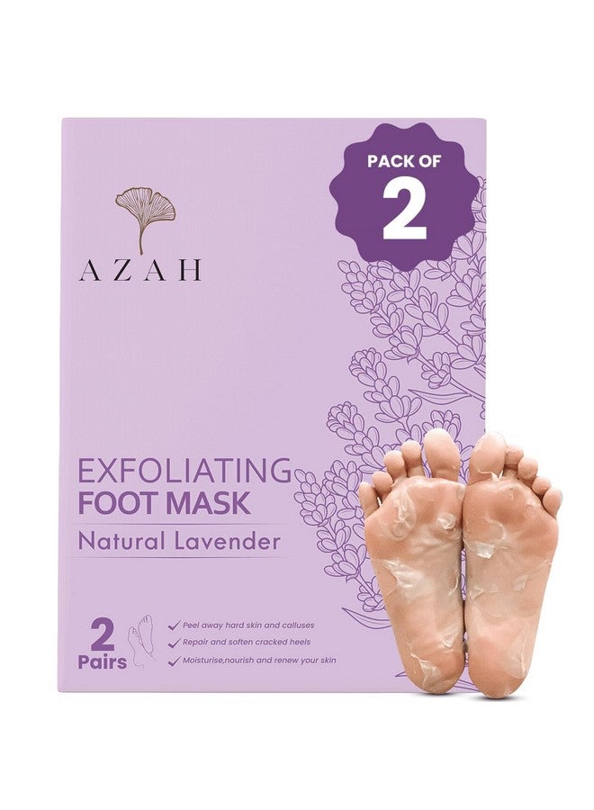 Exfoliating Foot Mask Pack Of 2 | Peeling Mask For Cracked Feet | Dead Skin Remover | Heel Peel Pedicure | At Home Foot Care | Lavender | For Moisturisation