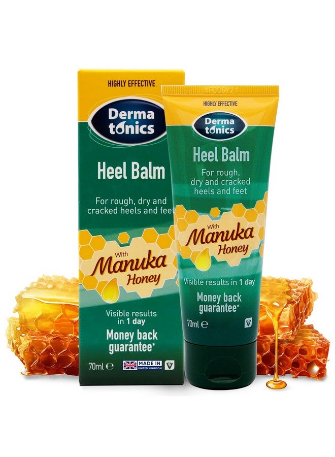 Manuka Honey Heel And Elbow Cream Moisturizing & Exfoliating Care For Dry Cracked Heels And Feet Softening Callus Remover Hydrating Foot Balm For Smooth Healthy Skin 2.46 Oz Tube