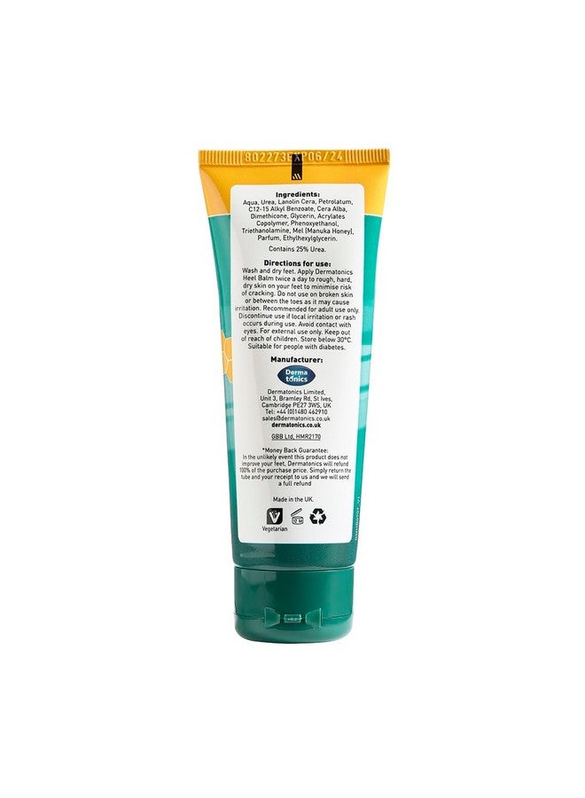 Manuka Honey Heel And Elbow Cream Moisturizing & Exfoliating Care For Dry Cracked Heels And Feet Softening Callus Remover Hydrating Foot Balm For Smooth Healthy Skin 2.46 Oz Tube
