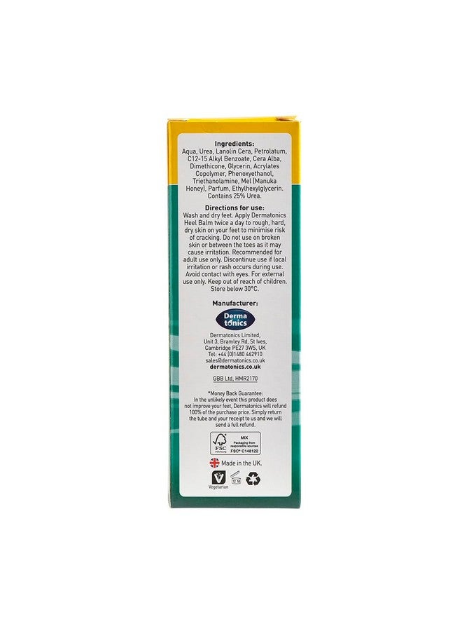 Manuka Honey Heel And Elbow Cream Moisturizing & Exfoliating Care For Dry Cracked Heels And Feet Softening Callus Remover Hydrating Foot Balm For Smooth Healthy Skin 2.46 Oz Tube