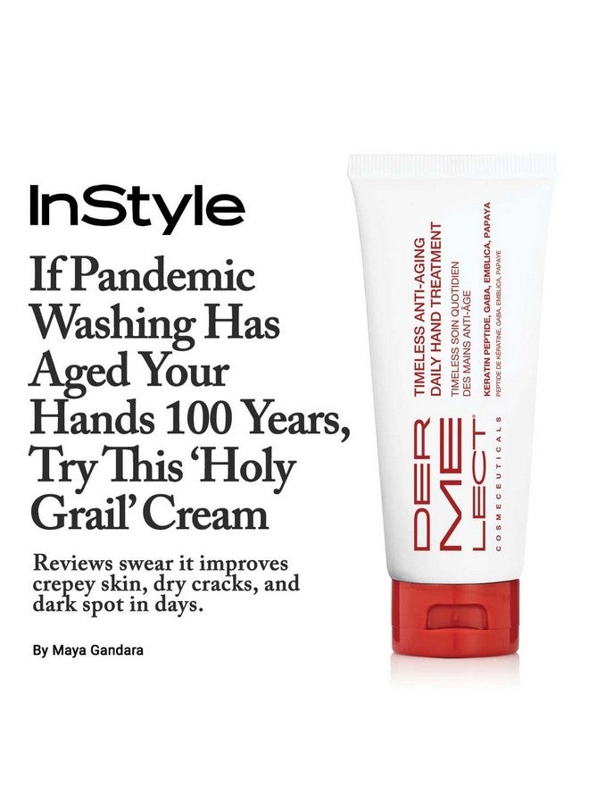 Timeless Antiaging Daily Hand Treatment For Hands Anti Aging Cream With Peptides Hyaluronic Acid Hydrating & Brightening Treatment For Dry Hands Dark Spots Over Washed Hands 4.0 Oz
