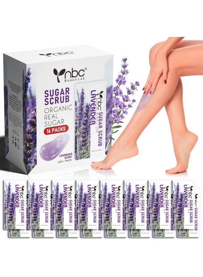 Foot Exfoliating Scrub Sugar Scrub Dead Skin Remover For Feet Individually Packaged Foot Scrub Smooths Hydrates Detoxifies Tired And Dry Cracked Feet 16 Packs Per Box Lavender