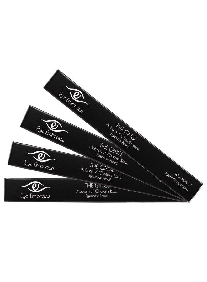 The Ginge: Auburn Red Eyebrow Pencil Waterproof, Doubleended Automatic Angled Tip & Spoolie Brush, Crueltyfree
