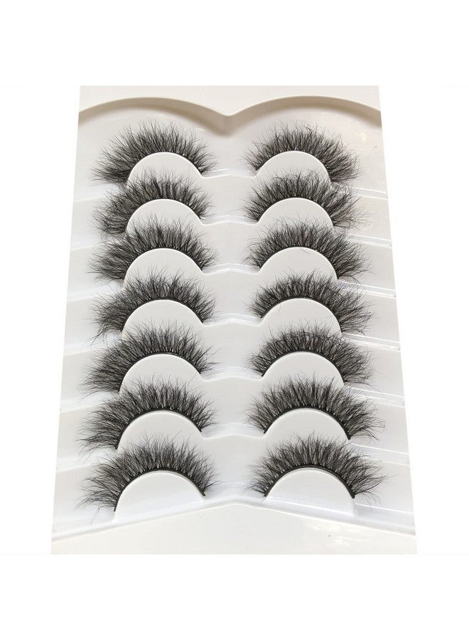 False Eyelashes Cat Eye Wispy Fairy Lashes Fluffy Natural Short Faux Mink Fake Eyelash 7 Pairs Pack