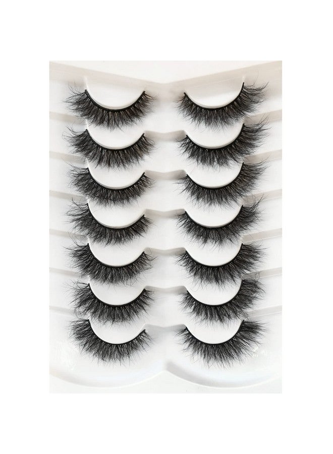 False Eyelashes Cat Eye Wispy Fairy Lashes Fluffy Natural Short Faux Mink Fake Eyelash 7 Pairs Pack