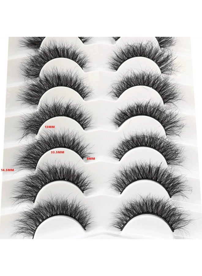 False Eyelashes Cat Eye Wispy Fairy Lashes Fluffy Natural Short Faux Mink Fake Eyelash 7 Pairs Pack