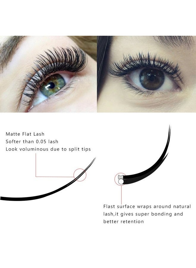 Matte Mink Ellipse Flat Eyelash Extensions 0.20Mm Thickness D Curl 11Mm Rich Black Soft For Professional Salon Use