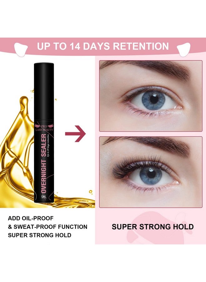 Lash Clusters Overnighter Lash Sealer For Cluster Lashes Diy Lash Extension Overnight Sealer Extend Lash Wear Up To 14 Days Lash Sealer Long Lasting Easy To Remove 5Ml Black