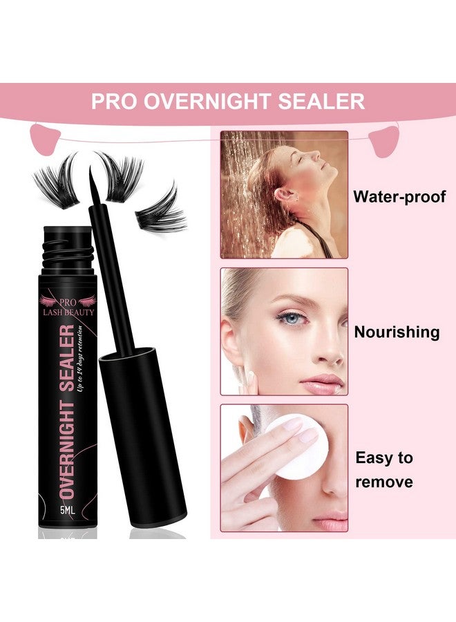 Lash Clusters Overnighter Lash Sealer For Cluster Lashes Diy Lash Extension Overnight Sealer Extend Lash Wear Up To 14 Days Lash Sealer Long Lasting Easy To Remove 5Ml Black