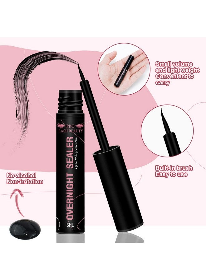 Lash Clusters Overnighter Lash Sealer For Cluster Lashes Diy Lash Extension Overnight Sealer Extend Lash Wear Up To 14 Days Lash Sealer Long Lasting Easy To Remove 5Ml Black