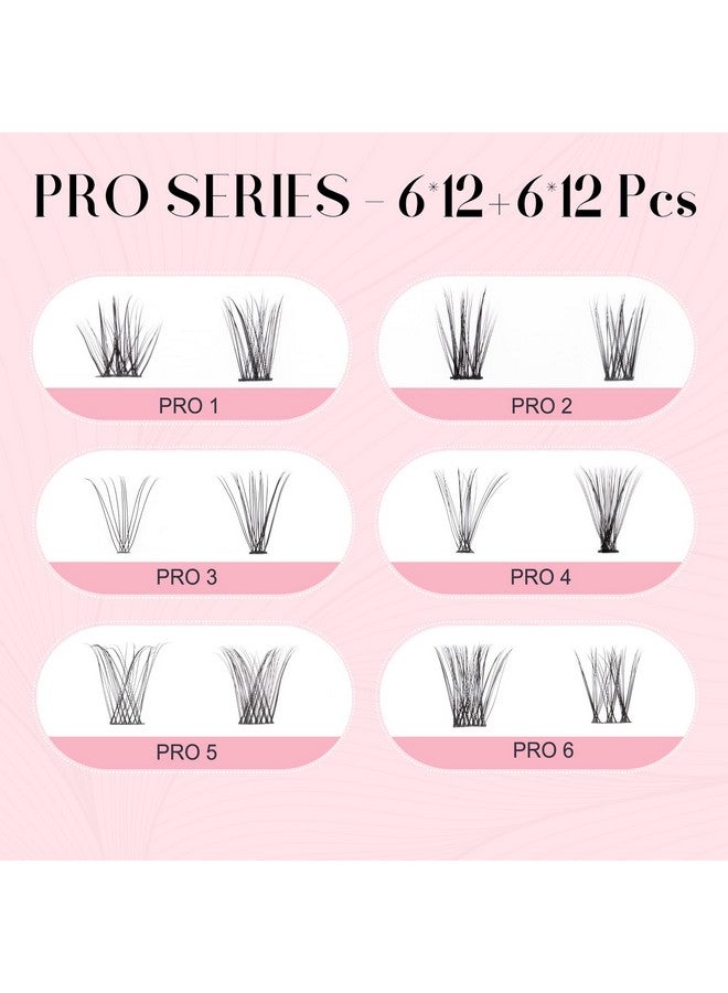 Lash Clusters Individual Lashes Multitype Mixed Diy Lash Extensions 0.07Mm D Curl 1016 Mixed Classic And Natural Cluster Lashes For Self Application At Home