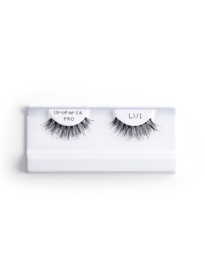 Pro Lv1 Eyelashes For Women 3D Look Eye Lashes | Handmade, Light Voluminous False Lashes With Premium Virgin Hair | Invisible Band | For Glam Look & Enhance Beauty (Black) 1 Pair