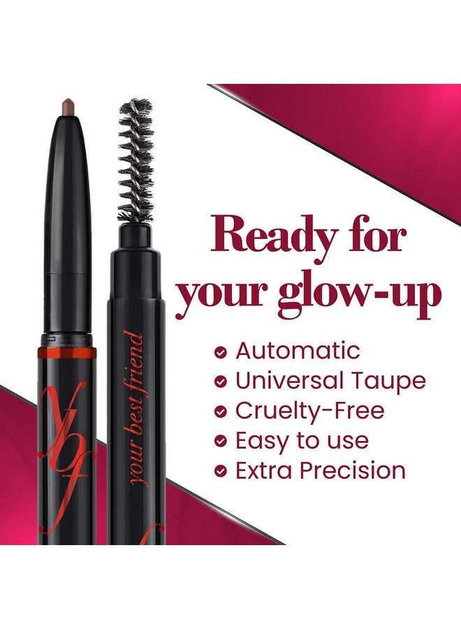 Beauty Eyebrow Pencil Universal Automatic Brow Pencil With Spoolie Brush Perfect Eyebrow Makeup Shaper And Filler For Women All Hair Colors & Skin Tones Taupe Eyebrow Liner 2 Pack