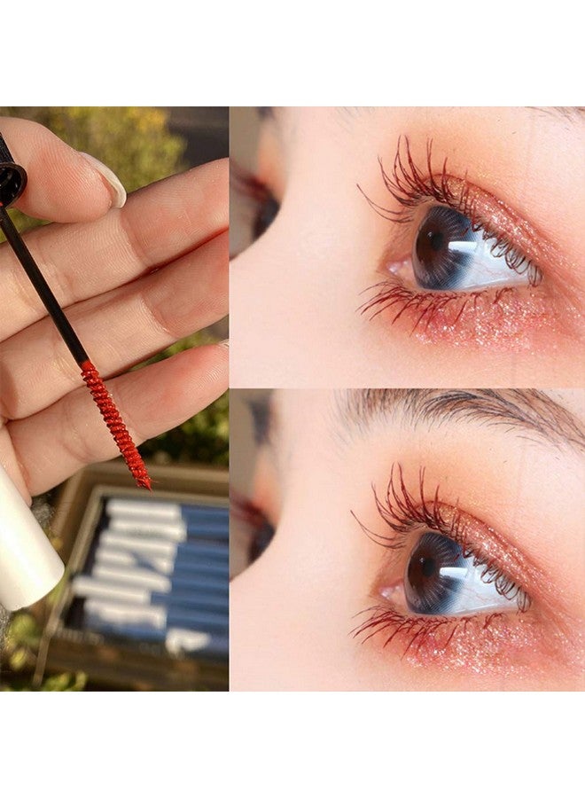12 Color Mascara Colorful Fiber Mascara Charming Longlasting Mascara, Thick & Long Eyelash Waterproof And Smudgeproof Eyes Makeup (Red Coral)