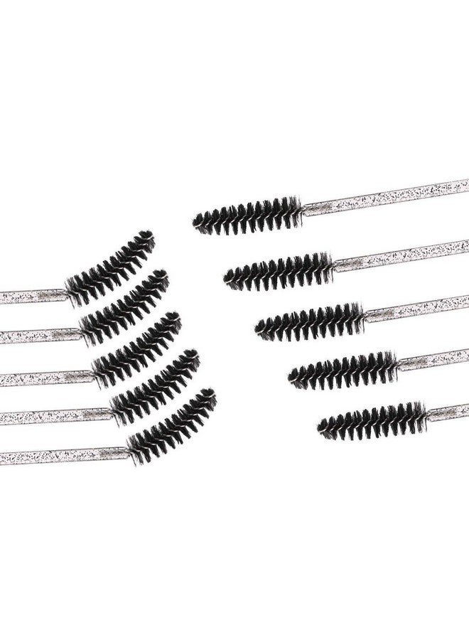 100Pcs Disposable Mascara Brushes With Container, Mascara Wands Makeup Brushes Applicators Kits For Eyelash Extensions And Eyebrow Brush (Crystal Black)