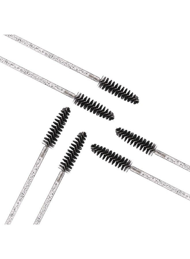 100Pcs Disposable Mascara Brushes With Container, Mascara Wands Makeup Brushes Applicators Kits For Eyelash Extensions And Eyebrow Brush (Crystal Black)