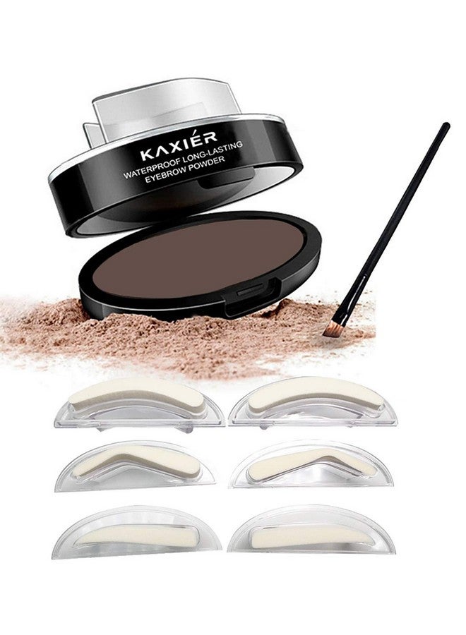 Eyebrow Powder,Waterproof Eyebrow Stamp Powder Seal Perfect Nature Eye Brow Powder Tinting Coloring Kit Delicate Shape (201 Dark Brown)