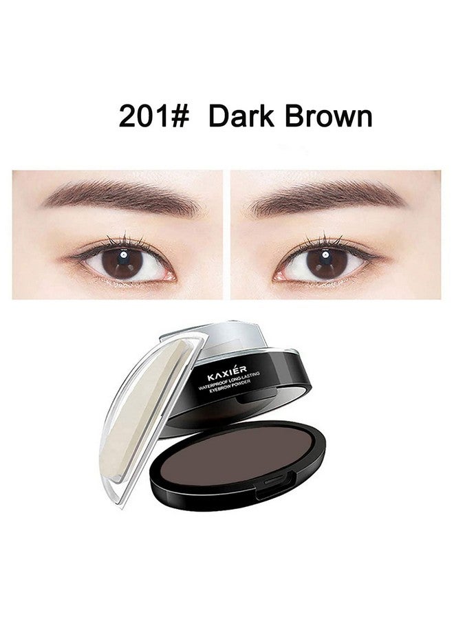 Eyebrow Powder,Waterproof Eyebrow Stamp Powder Seal Perfect Nature Eye Brow Powder Tinting Coloring Kit Delicate Shape (201 Dark Brown)