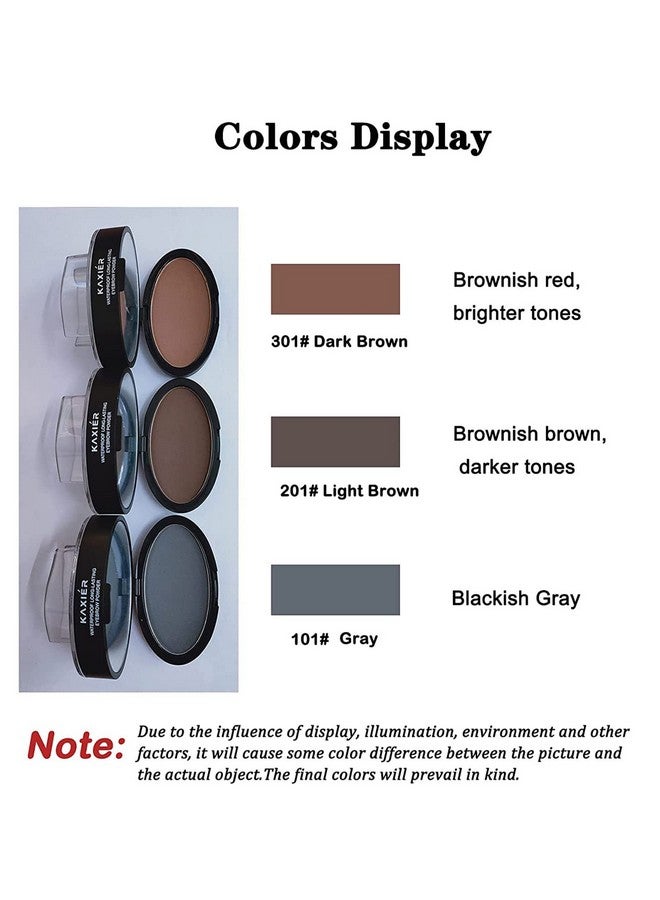 Eyebrow Powder,Waterproof Eyebrow Stamp Powder Seal Perfect Nature Eye Brow Powder Tinting Coloring Kit Delicate Shape (201 Dark Brown)