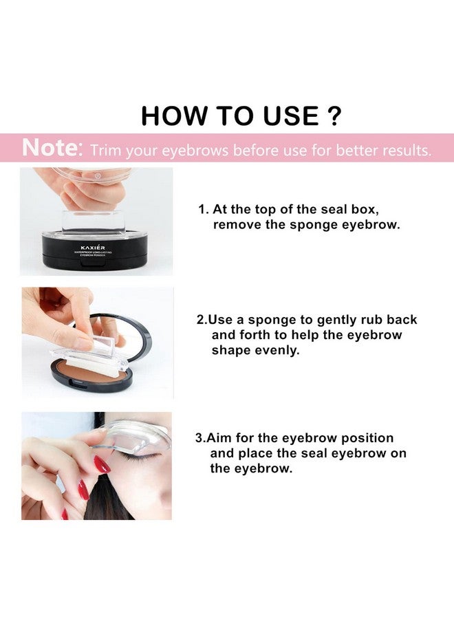 Eyebrow Powder,Waterproof Eyebrow Stamp Powder Seal Perfect Nature Eye Brow Powder Tinting Coloring Kit Delicate Shape (201 Dark Brown)