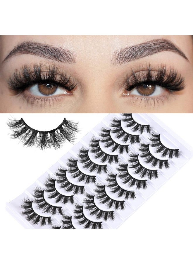 Natural Eyelashes Short False Lashes Wispy Mink Eye Lash Fluffy Eyelash Natural Look 10 Pairs Fake Lashes Pack Volume Lash Strips Pestañas That Looks Like Volume Extension (Z13|916Mm)