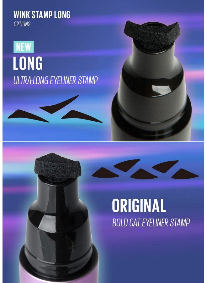 Wink Stamp Wing Eyeliner Pen & Stamp Long | With Avocado Extract, Doubleended, Black Liquid Liner, Smudgeproof, Waterproof, Eye Irritation Tested
