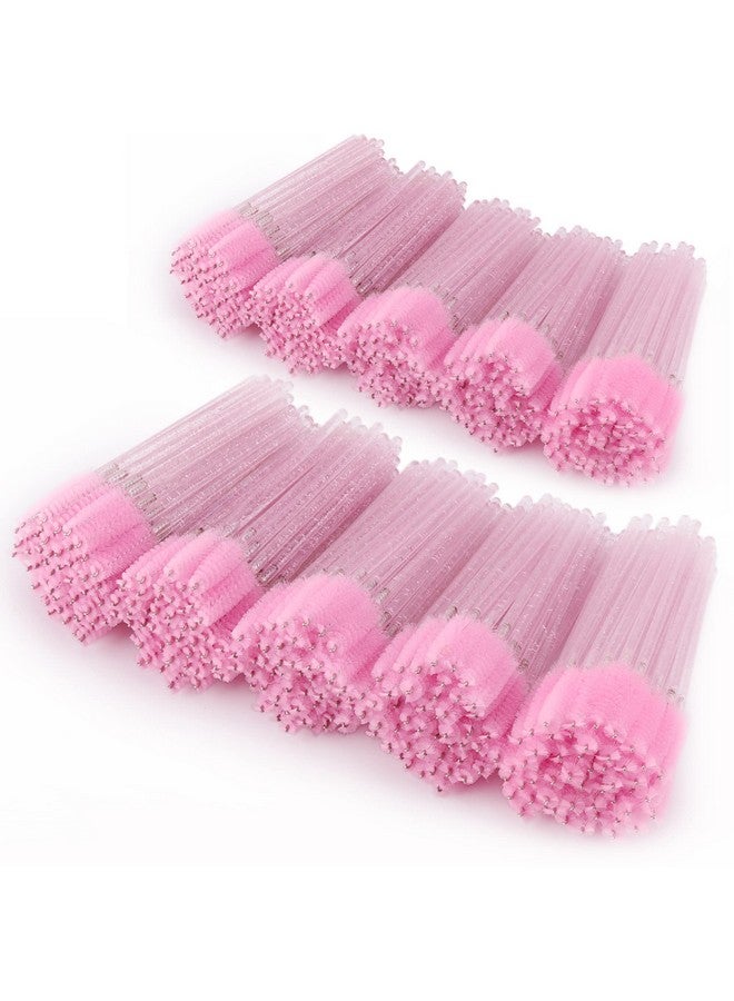 1000 Disposable Mascara Wands Eyelash Brush Spoolies For Eyebrow Eye Lash Extension Pink