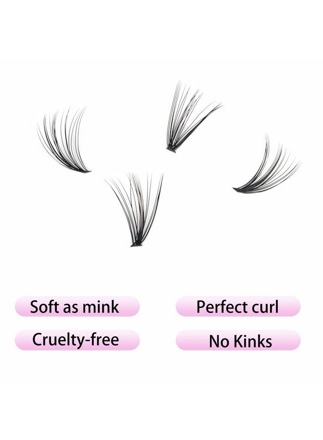 Cluster Lashes 240Pcs 20D Diy Eyelash Extension D Curl Long Individual Lashes Mixed Tray Faux Mink Lash Clusters Extensions 0.07 0.10 Black (20D0.07D916Mm)
