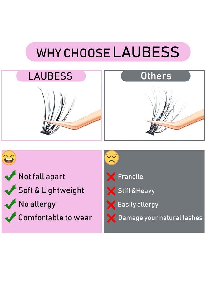 Cluster Lashes 240Pcs 20D Diy Eyelash Extension D Curl Long Individual Lashes Mixed Tray Faux Mink Lash Clusters Extensions 0.07 0.10 Black (20D0.07D916Mm)